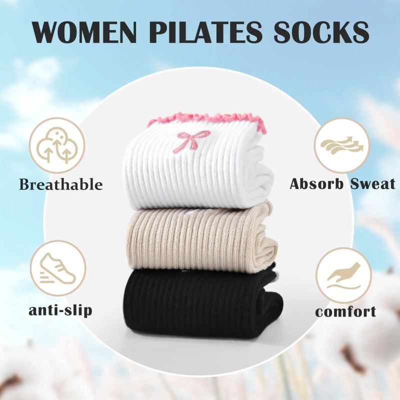 Pilates & Yoga Vida - Calzini Professionali per Yoga, in Cotone